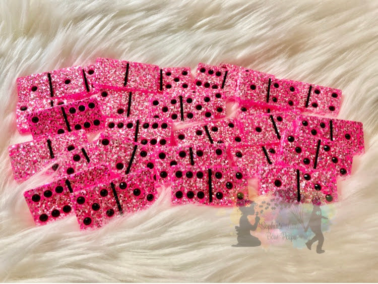 Glittered Dominoes with Rhinestones