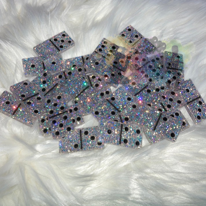 Glittered Dominoes with Rhinestones