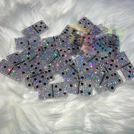 Glittered Dominoes with Rhinestones