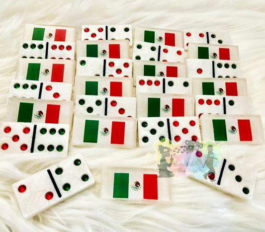 Glitter Dominoes with Rhinestones and Design